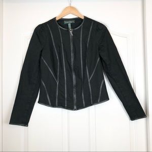 Lauren Ralph Lauren Black Denim Zip Jacket